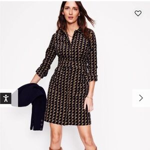 Boden Black and Tan Long Sleeve Dress